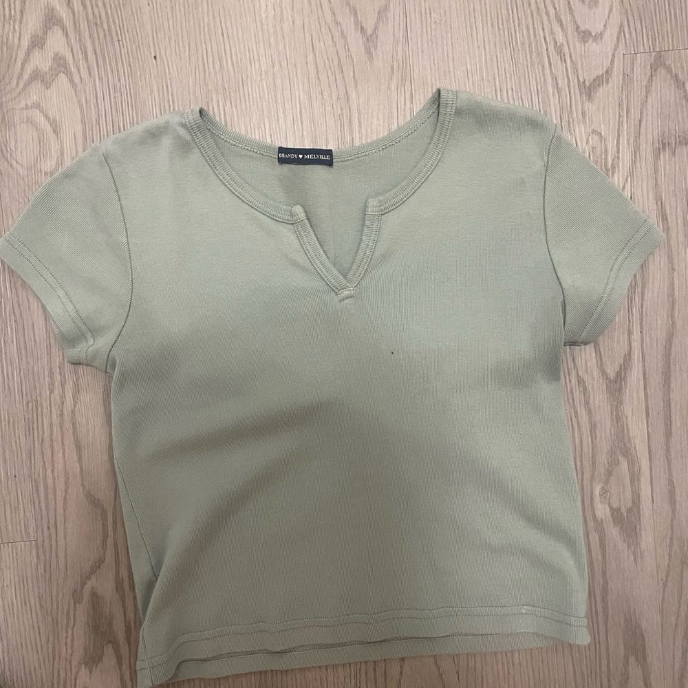 Brandy Melville Women's Green Top